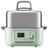 电蒸锅 家用不锈钢电炖锅大容量多功能锅一锅多用蒸锅大号智能蒸炖锅定时预约蒸汽锅G67单层