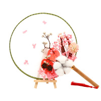 干花团扇手工diy材料包