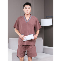 汗蒸服咖啡男[纯棉贡麻];卡其女[纯棉贡麻]