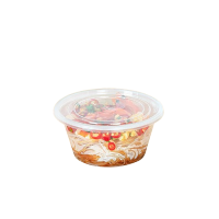 特美居一次性圆形750型带盖打包餐盒300套装透明TMJ-867