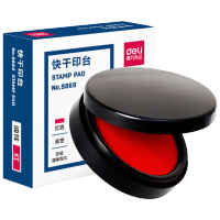 得力(deli)快干印台印泥 圆形方形大号速干印台 财务办公用品 [红色]圆形快干印台-内径55mm 9868