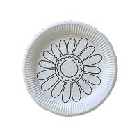 小学幼儿园青花纸盘半成品上色手绘青花色装饰手工diy带线条纹理