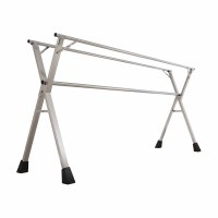 晾衣架落地折叠晾衣杆阳台晒衣架不锈钢晒被子架YJ67 三杆 2.0米