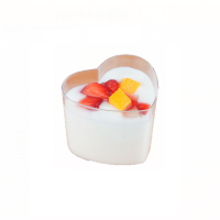 一次性甜品台木糠杯圆形耐高温塑料杯 60ML小爱心杯60个