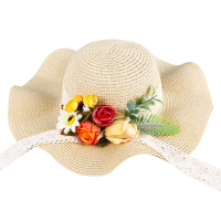 花艺草帽diy材料包米色甜橙 M(56-58cm)