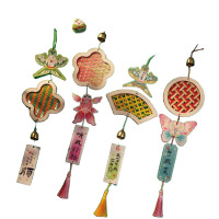 非遗古风竹编风铃手工diy铃铛挂饰随机10个起单个8(竹编款)