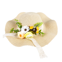 花艺草帽diy材料包米色素馨 M(56-58cm)