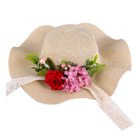 花艺草帽diy材料包米色长乐未央 M(56-58cm)