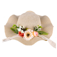 花艺草帽diy材料包米色花开半夏 M(56-58cm)