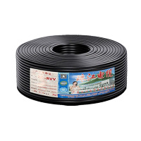 电缆 广东珠江电缆黑色护套线3芯ZC-RVV 3*4平方国标铜芯软电源线 100米