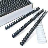 装订胶圈 塑料圈 21孔胶圈 梳式胶圈 6-16mm100支 黑
