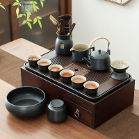 茶具套装42.8*25.8*12 13头黑陶正德壶