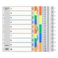 A4索引纸字母数字隔页纸11孔塑料 IX902 A4 11孔(2包)10色索引纸