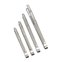 韩式烤肉夹子不锈钢烧烤夹牛排夹厨房面包夹加长自助餐烤肉夹金色 20cm全柄夹(银色)