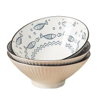 简约日式拉面泡面家用网红餐具拉面碗瓷碗 商用8英寸 耐高温