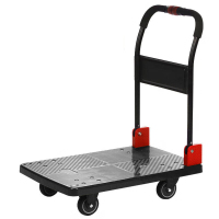 推平板车小推车四轮工具车折叠搬运车黑色超厚 平板车900*600mm