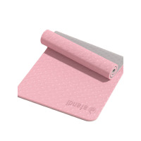 瑜伽垫男健身垫女士专用运动垫减震垫加厚宽防滑静音跳绳跳操垫子 双色[粉色+杏色]含绑带网袋 183*61*0.6cm