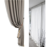 2#楼公区平开窗帘布+纱