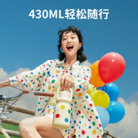 HOLOHOLO 水杯 男女士儿童高颜值运动吸管杯夏季便携咖啡杯450ml 吨吨杯 T-01 黄色