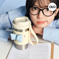 HOLOHOLO 洞洞咖啡杯 高颜值便携吸管水杯随行316L不锈钢保温杯 DD-03 白色 无配饰