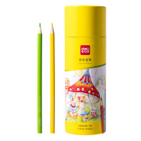 得力 48色油性彩铅原木六角杆彩色铅笔HM455-48