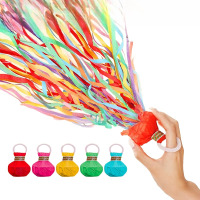 手抛彩带生日道具礼花炮婚礼布置拍照装饰儿童表演气氛彩带5个装