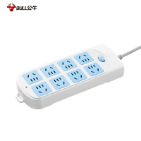公牛(bull)GN-604 插座 8位总控3米(单位:个)蓝色