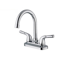 双开水龙头 双把双孔面盆水龙头 冷热可旋转洗手盆台盆龙头