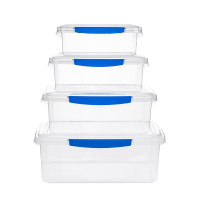 透明带扣保鲜盒32*22*12cm