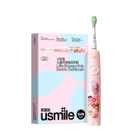 Usmile笑容加 儿童电动牙刷 声波宝宝防蛀软毛刷3-12岁小圆屏全身可水洗 Q4 粉色