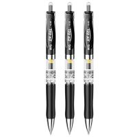 晨光(M&G)文具 K35 按动中性笔学生0.5黑笔签字笔商务子弹头考试专用水笔高颜值办公用品 12支/盒 黑色