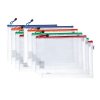 晨光(M&G)A4拉链袋网格文件袋资料袋试卷收纳袋学生办公用品 15个装 ADMN4282