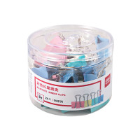 得力(deli)3#32mm彩色长尾夹燕尾夹24只筒8553ES