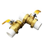 京势 球阀 ppr阀门 黄铜铜色球阀铜体双活接热熔手动球阀水管配件 DN63 单位:个