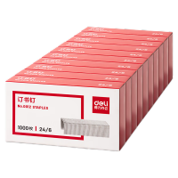 得力(deli)24/6高强度订书钉 12#订书针 1000枚/盒 10盒装 可订25页 办公文具用品 0012