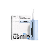 Usmile笑容加 冲牙器 洗牙器水牙线伸缩便携式双水流牙齿护理深度清洁 C20 镜湖蓝