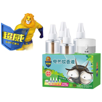 超威电热蚊香液基孔肯雅热灭蚊器非无香驱蚊液防蚊液补充液4瓶1加热器