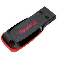 闪迪(SanDisk)64GB USB2.0 U盘 CZ50酷刃 黑红色 小巧便携 时尚设计 安全加密软件
