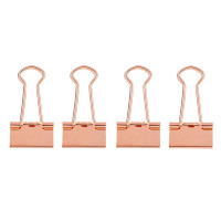 得力78202长尾票夹(玫瑰金)(15只/盒)