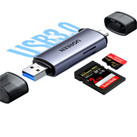 绿联USB/Type-C读卡器3.0高速 SD/TF多功能合一适用电脑/平板/手机