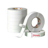 得力(deli)高粘EVA泡棉双面胶带 泡沫双面胶强力胶 24mm*5y*2.5mm加厚 白色12卷袋装 办公用品 30