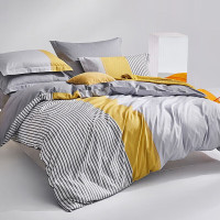 罗莱家纺纯棉床上四件套床上用品套件被单被罩 黄 1.8米床 220*250
