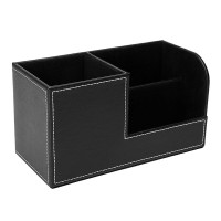 优必利 皮革笔筒桌面收纳盒 组合办公桌整理架 多功能桌面收纳座 5033A