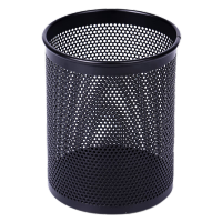 得力(deli)金属网状笔筒笔插圆形方形简约 圆款-加密网格金属笔筒 909