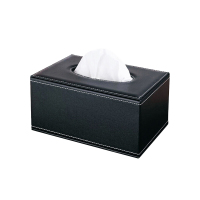 优必利 办公商务桌面笔筒收纳盒 方形皮革纸巾盒 小号抽纸盒 5036A