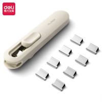 得力(deli)推夹器(白色)(1推夹器+8补充夹/套)NS085-C