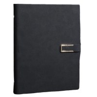 嘉然恒 活页本A5商务办公笔记本本子高颜值25K简约加厚活页记事本可拆卸替换活页内芯会议记录本可定制 黑色