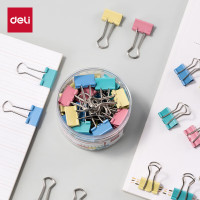 得力(deli)40只19mm彩色长尾夹票夹 5#小号金属燕尾夹票据文件夹办公 40只/筒 8555ES