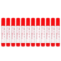 宝克 大容量白板笔 可擦易擦商务会议儿童教学 可加墨白板笔 涂鸦画画笔 文具 1支 红色 MP310 10支