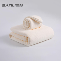 三利 云柔抗菌浴巾干发帽套装